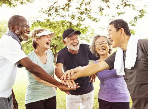Group,Of,Senior,Retirement,Exercising,Togetherness,Concept